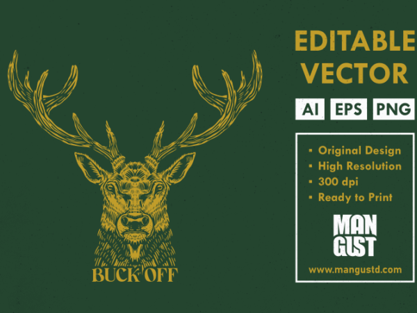 Buck off wild deer t shirt template
