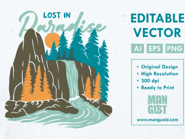 Lost in paradise t shirt vector graphic