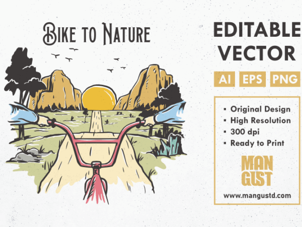 Bike to nature t shirt template
