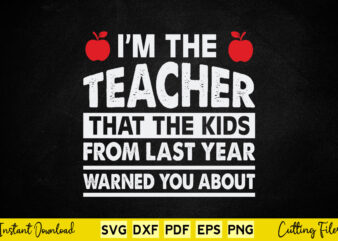 I’m The Teacher That The Kids From Last Year Warned You About Svg Teacher Day
