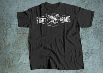 Fight grad crow red eye – powerful streetwear warrior t-shirt design