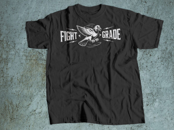 Fight grad crow red eye – powerful streetwear warrior t-shirt design