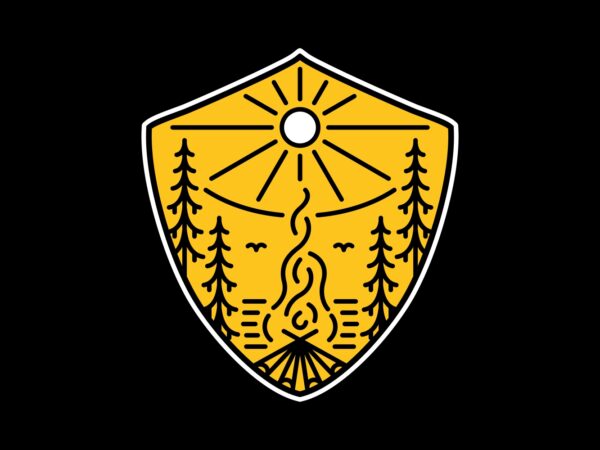 Nature shield T shirt vector artwork