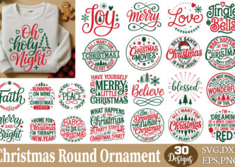 Christmas Round Ornament SVG Bundle