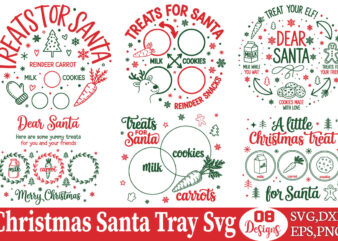 Christmas santa tray t-shirt bundle christmas santa tray svg bundle