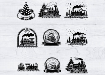 Christmas Train SVG Bundle, Christmas Railroad, Train Svg
