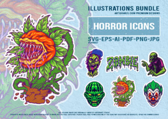 Scary clown zombie horror plant creepy undead monster Mascot