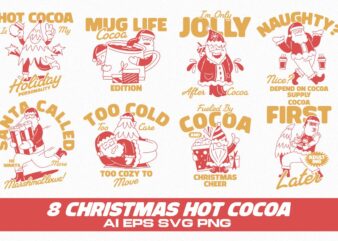 Christmas Hot Cocoa T-shirt Designs Bundle