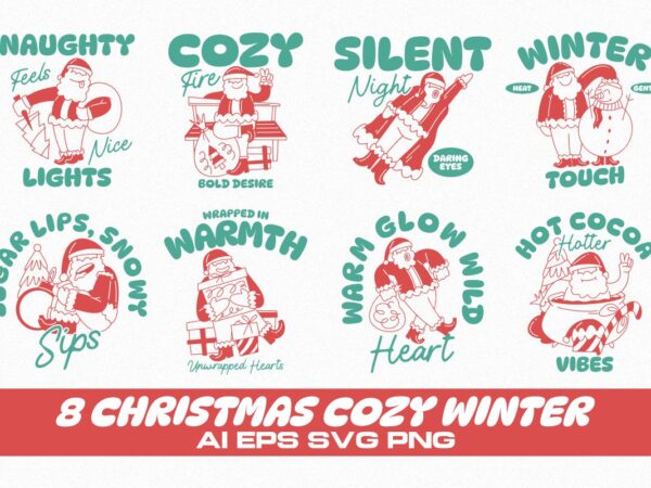 Christmas cozy winter t-shirt designs bundle