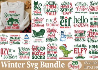 Winter t-shirt bundle winter svg bundle