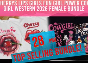 Cherrys Lips Girls Female Cute Trendy Girl Power Cow Girl Western 2026 Female Bundle