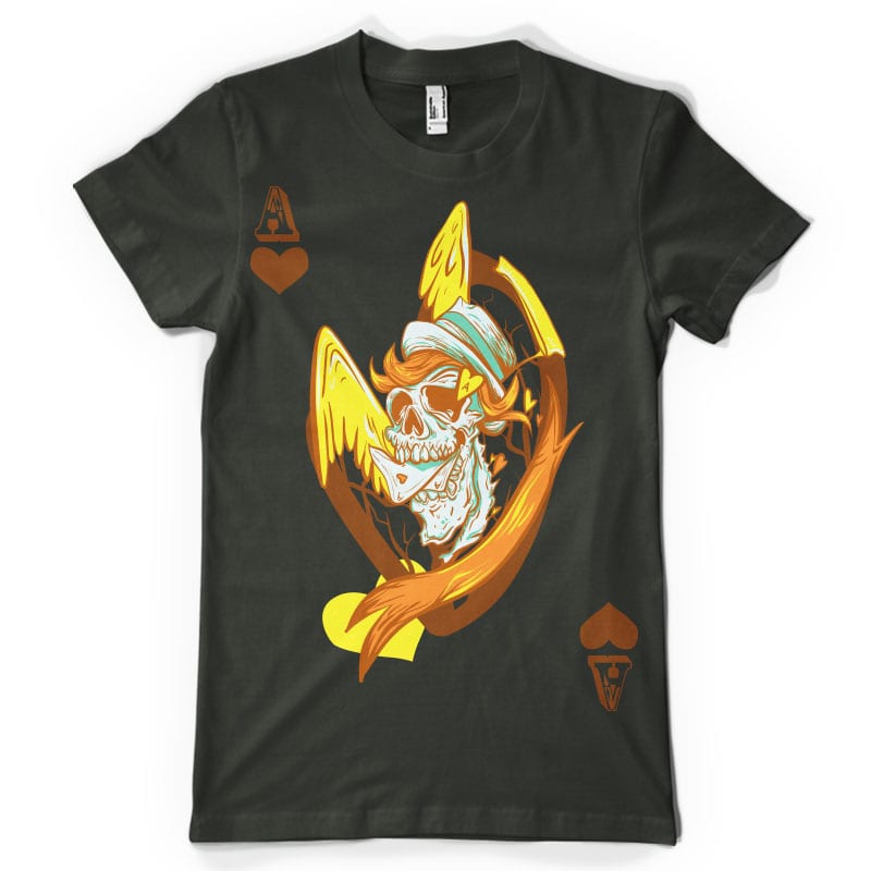 Ace of hearts tshirt design for merch by amazon
