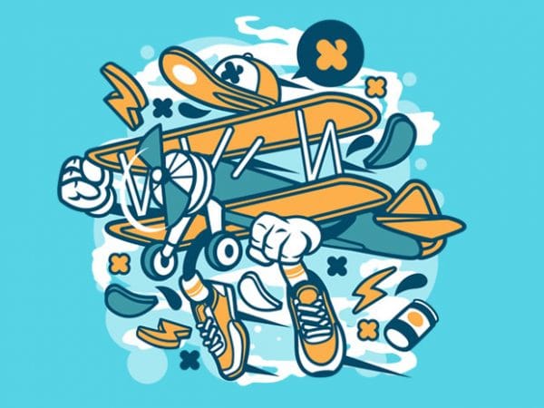 Aeroplane vector t-shirt design template