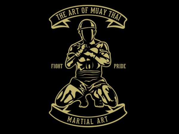 Art of muay thai vector t shirt design artwork