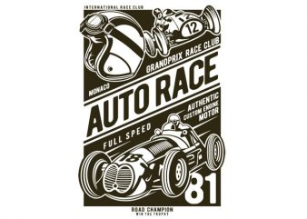 Auto Race buy t shirt design for commercial use