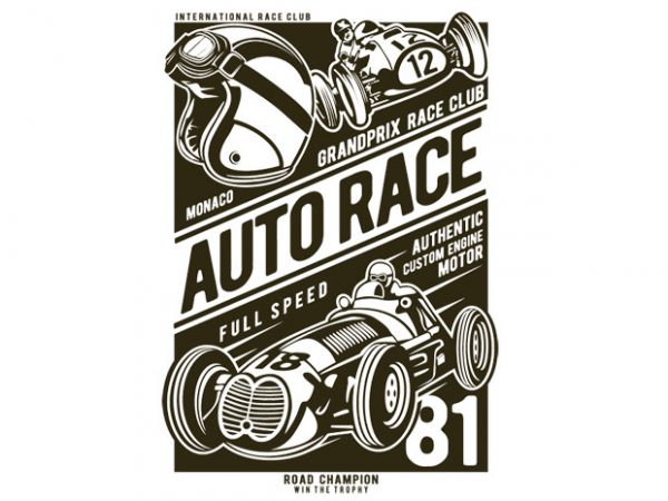 Auto race buy t shirt design for commercial use