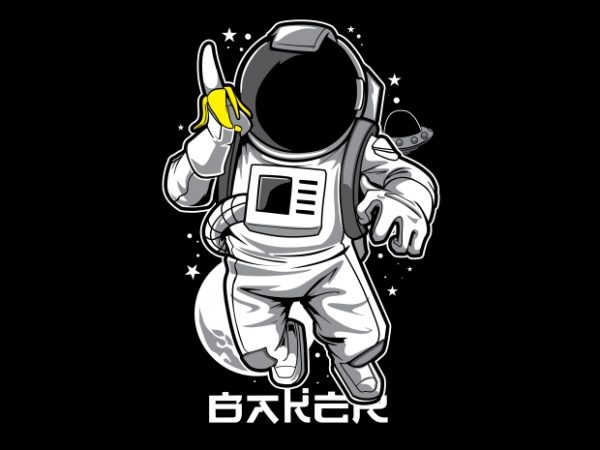 Astronaut & banana t-shirt design