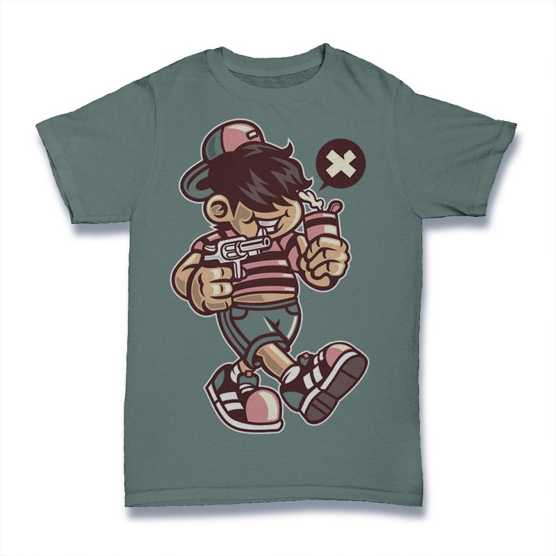 Bad Kid t shirt designs for printify