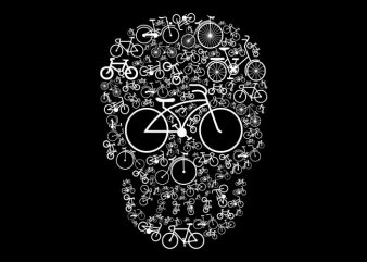 Bicycle Skull graphic t-shirt design