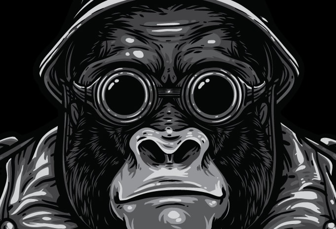 Big Bro – Gorilla Bikers vector t-shirt design for commercial use ...