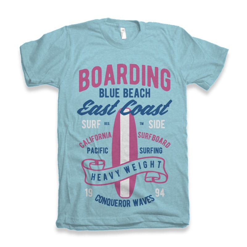 Boarding Blue Beach tshirt design buy t shirt design