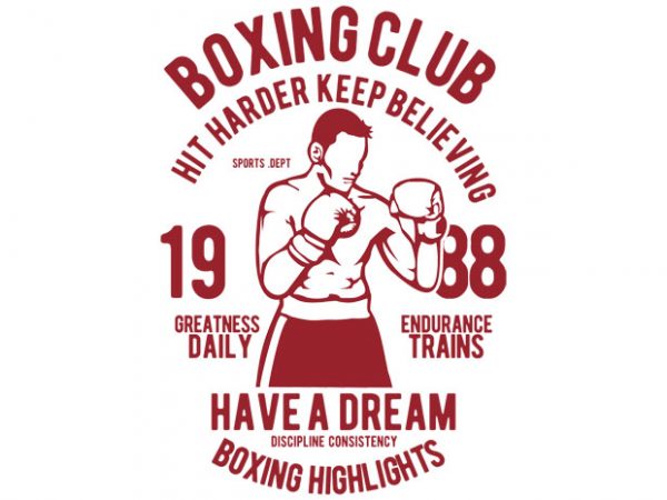Boxing club tshirt design