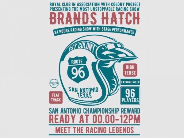 Brands hatch racing tshirt design