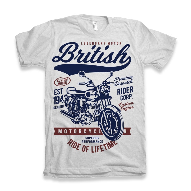 British Motorcycle t-shirt designs for merch by amazon