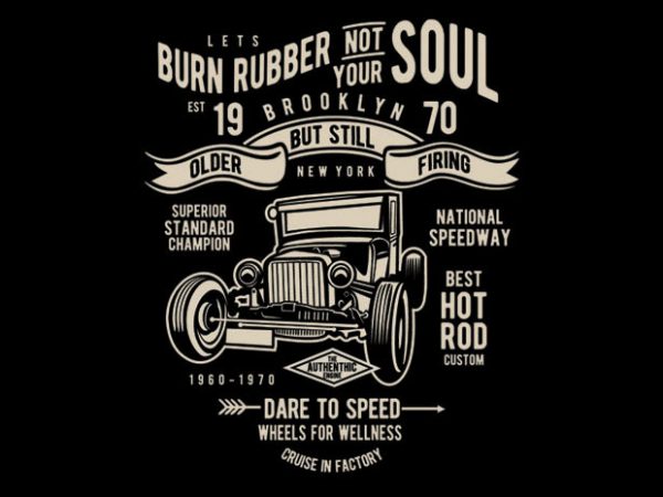 Burn rubber vector t shirt design artwork