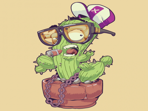 Cactus with glasses tshirt design