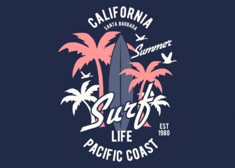 California Surf Tshirt Design