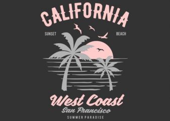 California West Coast Tshirt Design