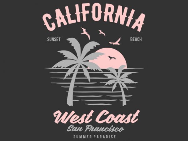 California west coast tshirt design