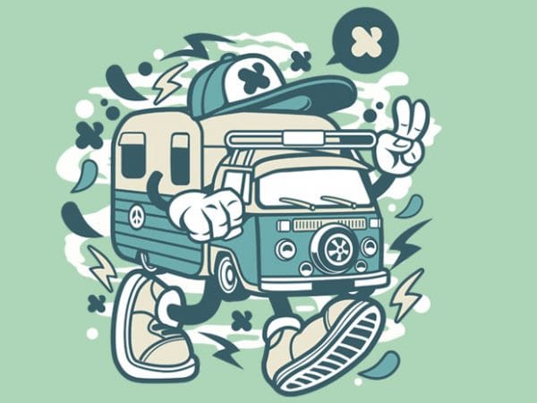 Camper van graphic t-shirt design