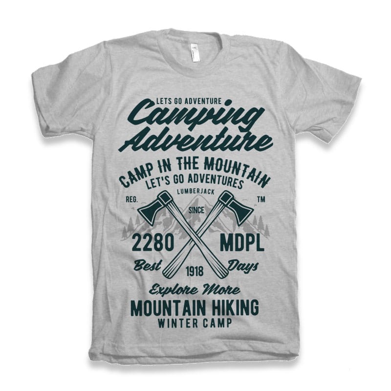 Camping Adventure Tshirt Design tshirt-factory.com