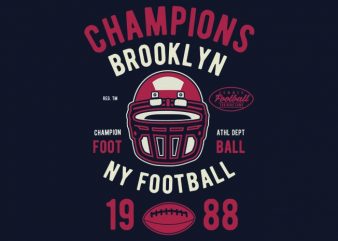 Champions Brookyn Football tshirt design