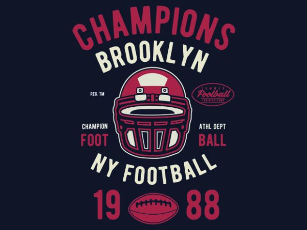 Champions brookyn football tshirt design