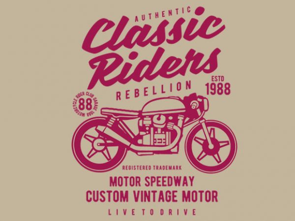 Classic riders tshirt design