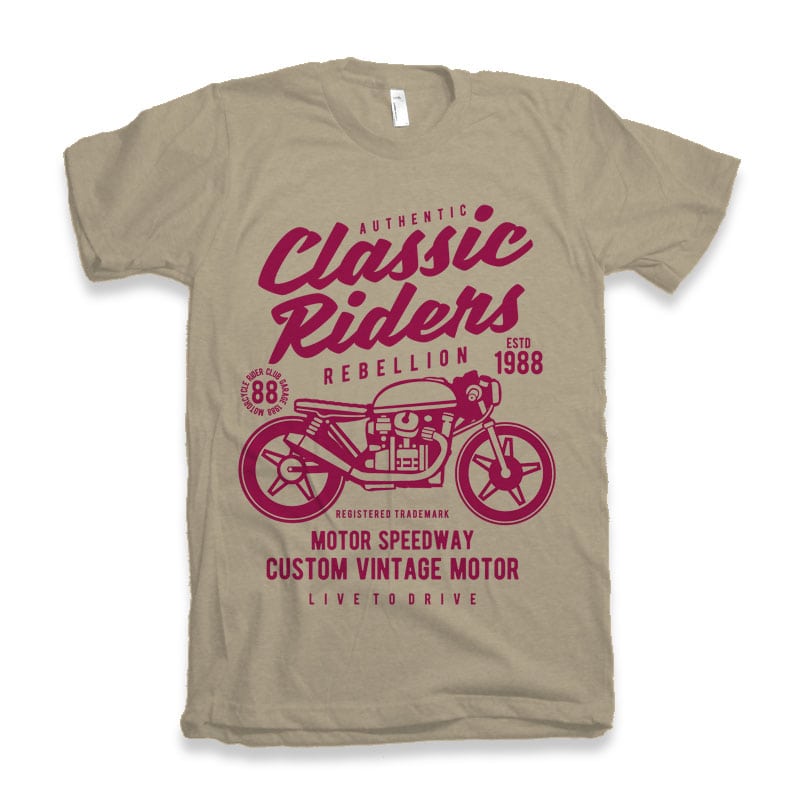 Classic Riders tshirt design t shirt design png