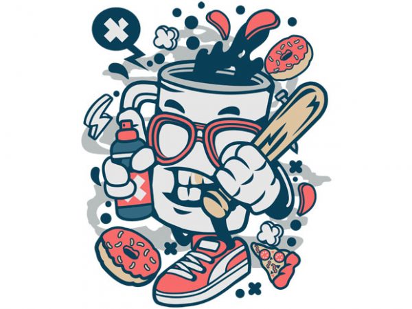 Coffee bastard vector t-shirt design template