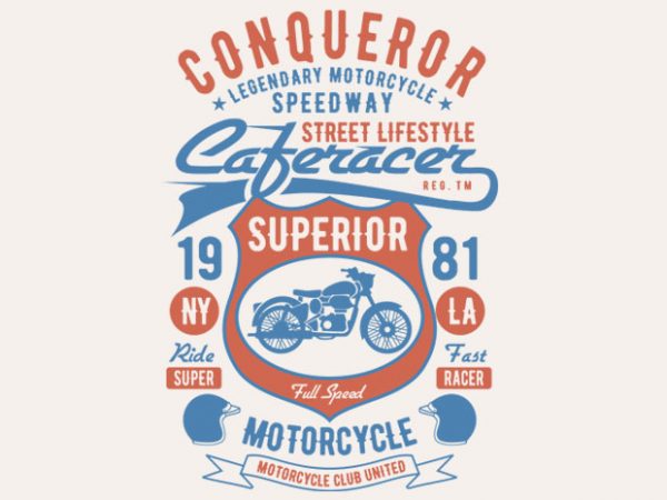 Conqueror speedway tshirt design