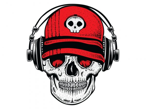 Dj skull2 buy t shirt design for commercial use