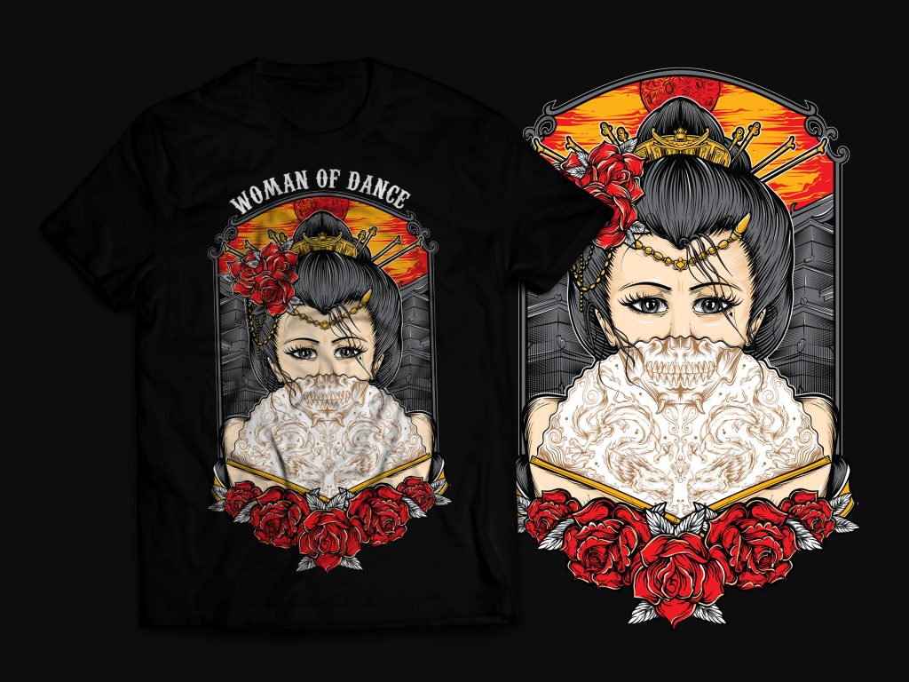 Geisha T-Shirt Design tshirt design for merch by amazon