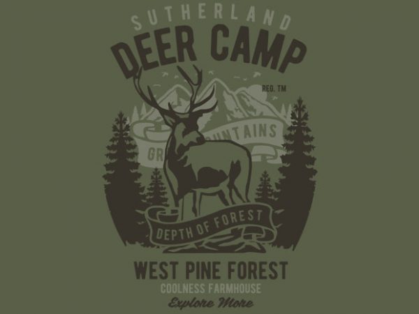 Deer camp vector t shirt design Deer camp vector t shirt design