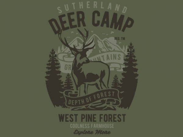 Deer camp vector t shirt design