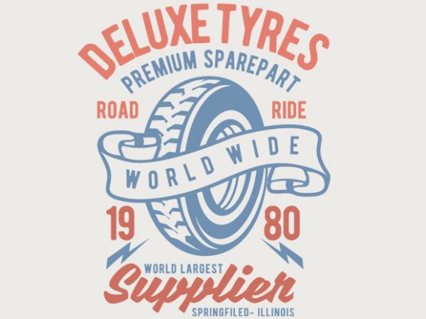 Deluxe tyres t-shirt design