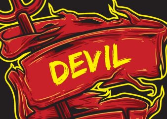 Devil Inside vector t-shirt design template