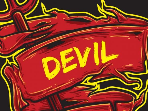 Devil inside vector t-shirt design template