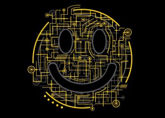 Electric Smiley vector t-shirt design