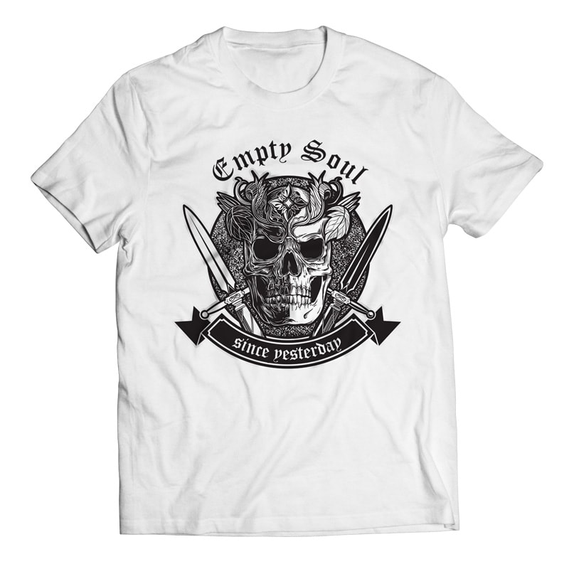 Empty Soul – Skull t shirt designs for printify